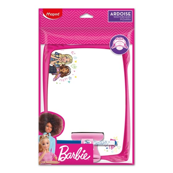 map583523-ardoise-blanche-incassable-maped-barbie-1 feutre-1-brosse 