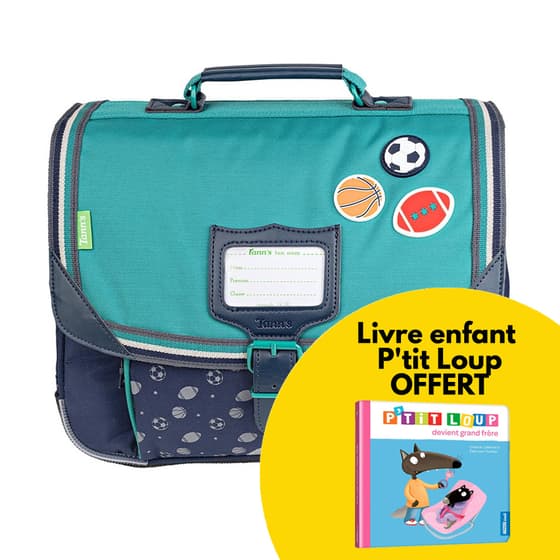 Cartable-tanns-Les-Fantaisies-Alexandre-35cm-1-compartiment-et-Livre-enfant-P'tit-Loup