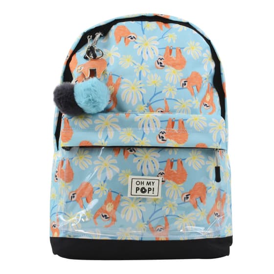 sac-a-dos-oh-my-pop-paresseux-1-compartiment-turquoise-avec-pompon-fourrure-1