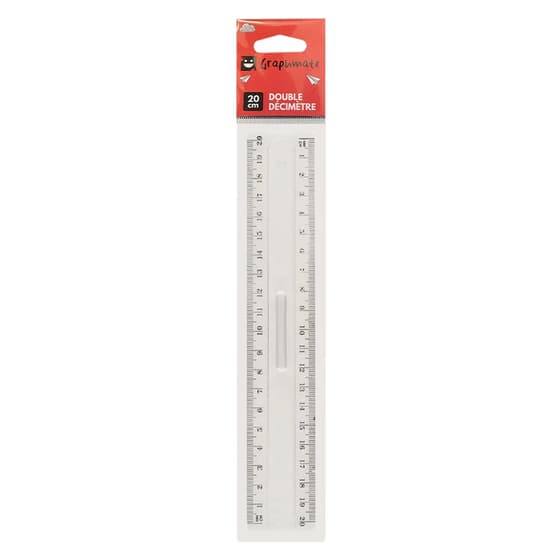 Regle-plate-20cm-1er-prix-Double-decimetre-plastique-transparent