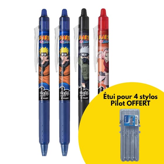 lot-de-4-stylos-roller-pilot-frixion-clicker-naruto-shippuden-1-etui-pour-4-stylos-pilot-offert