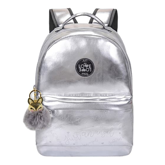 sac-a-dos-1-compartiment-love-angel-porte-clés-pompon-renard-gris