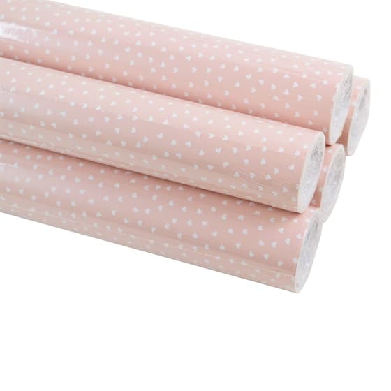 cla202054ccoeur-lot-de-5-rouleaux-papier-cadeau-5m-excellia-rose-motif-cSur-clairefontaine-80g-5