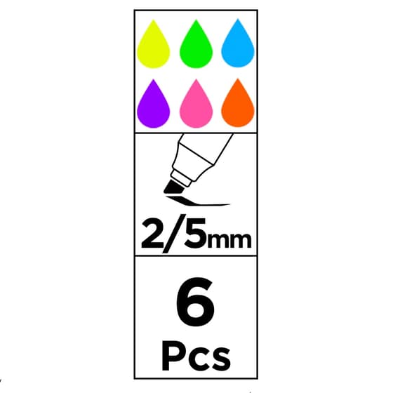 maipe489-6-surligneurs-fluo-pointe-biseautee-2