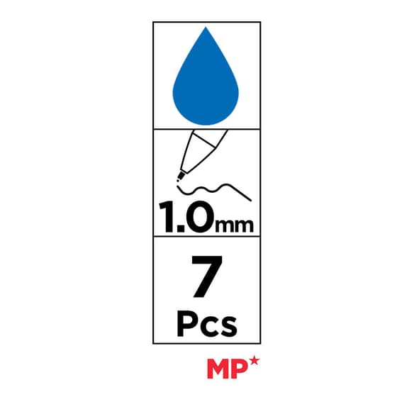 maipe144a-lot-de-7-stylos-bille-pointe-moyenne-1-mm-encre-bleue 2
