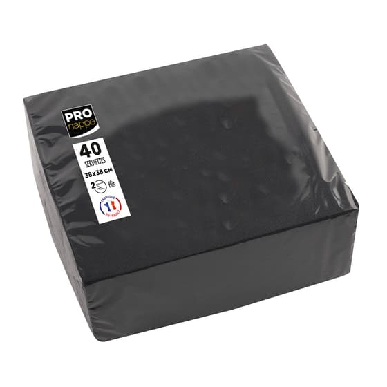exasv623821i -40-serviettes-micro-gaufrees-ouate-2-plis-noir-1