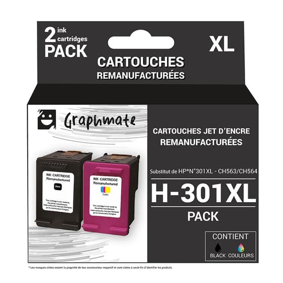 lamn301xlch563ch564-pack-2-cartouches-hp-remanufacturee-encre-noir-couleurs-graphmate-compatibles