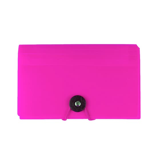 maipc616-trieur-valisette-a-soufflet-a6-12-compartiments-fermeture-a-elastique-7-rosefluo