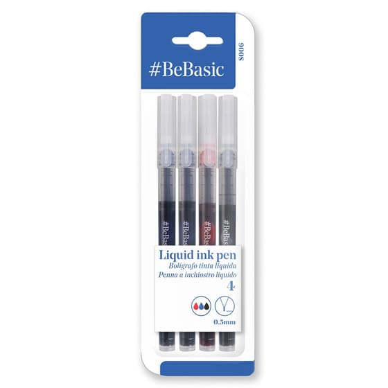 mais006-lot-de-4-stylos-roller-be-basic-pointe-fine-05mm-encre-liquide-1