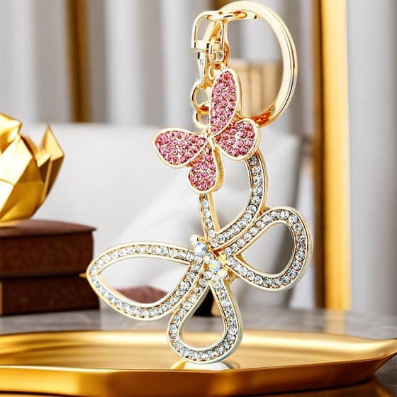 chaga170-porte-cles-papillons-strass-rose-et-blanc-4