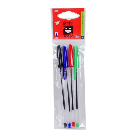 9421030-pochette-4-stylos-bille-graphmate-couleurs-assorties-pointe-1mm-1