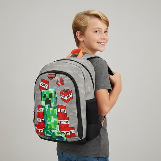 JACDES25246013286-Sac-à-dos-MINECRAFT-Creeper-2-compartiments-gris-2