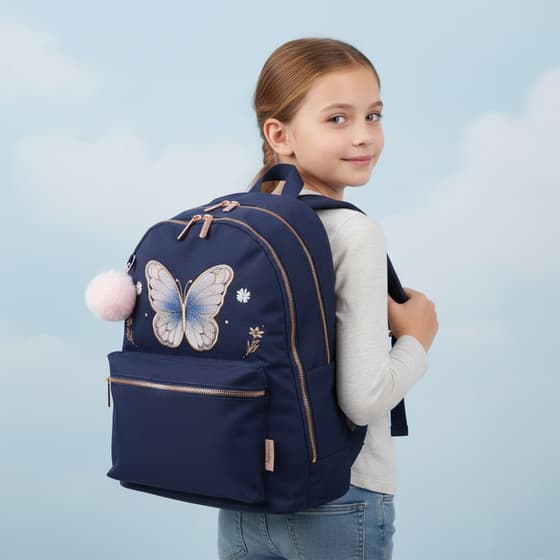 CAT2PAPI285-Sac-à-dos-Glitter-Butterfly-ANONYM-2-compartiments-bleu-marine-2