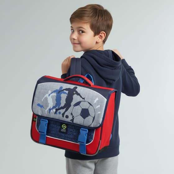 Cartable-LIGUE-1-38cm-2-compartiments-coloris-gris