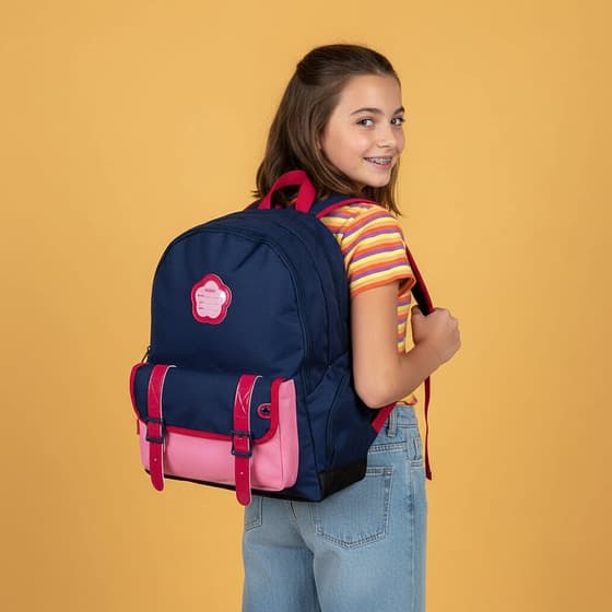 OBEDES227385601-Sac-à-dos-KICKERS-Girl-2-compartiments-Marine-1