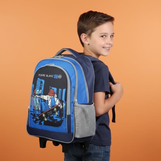 BAGDES25PBTH16SKATE-Sac-à-dos-à-roulettes-POIVRE-BLANC-Skateboard-2-compartiments-bleu-1