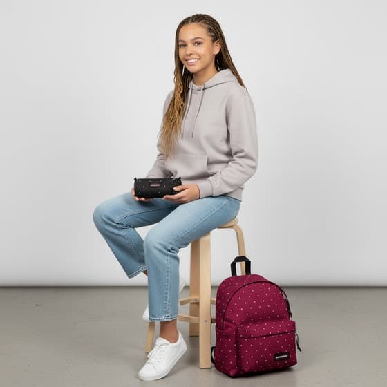 EK0006206W5-Sac-à-dos-EASTPAK-Padded-Pak'r-Glitter-Dots-Wine-Silver-1-compartiment-Bordeaux