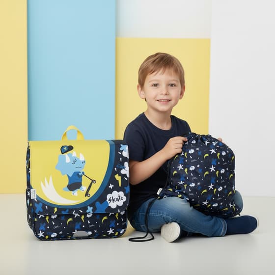 ALIDES2465528-Duo-Cartable-maternelle-et-Sac-Piscine-L'ECOLE-DES-TANN'S-Skatepark