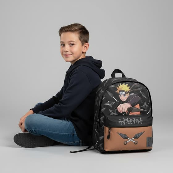 KAR07266-Sac-à-dos-NARUTO-Weapons-Fan-1-compartiment-noir-(2)