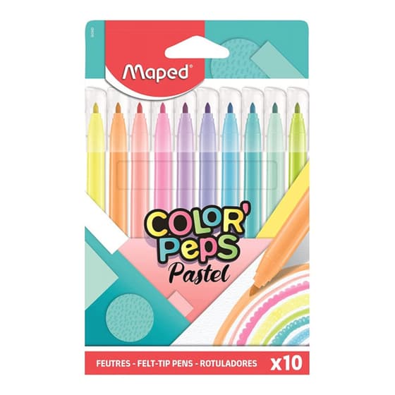 map845469-10-feutres-maped-color-peps-pastel-pointe-moyenne