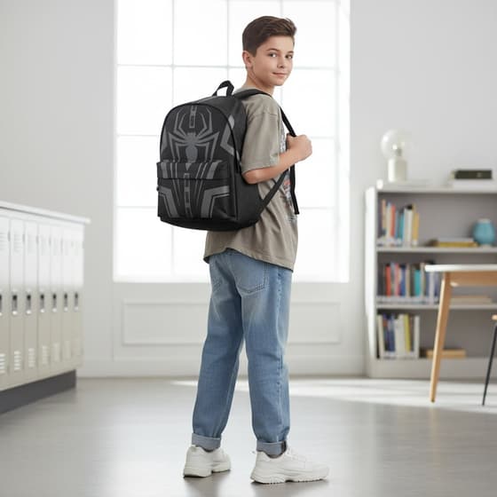 Sac-à-dos-SPIDERMAN-Town-1-compartiment-gris-KAR06305