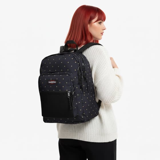 Sac-à-dos-EASTPAK-Pinnacle-Glitter-Dots-Marine-Gold-2-compartiments-Bleu-EK0000606W4