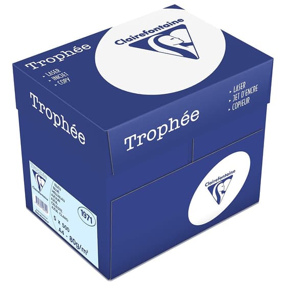Carton 5 ramettes - Clairefontaine Trophée Bleu 80g