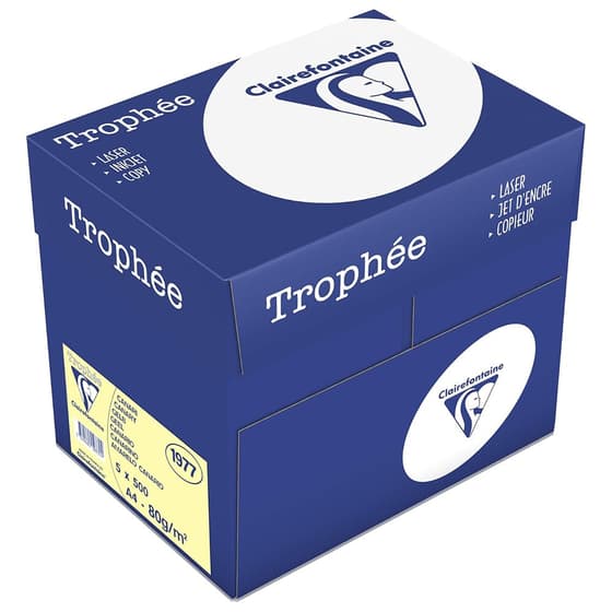 Carton 5 ramettes - Clairefontaine Trophée Jaune 80g
