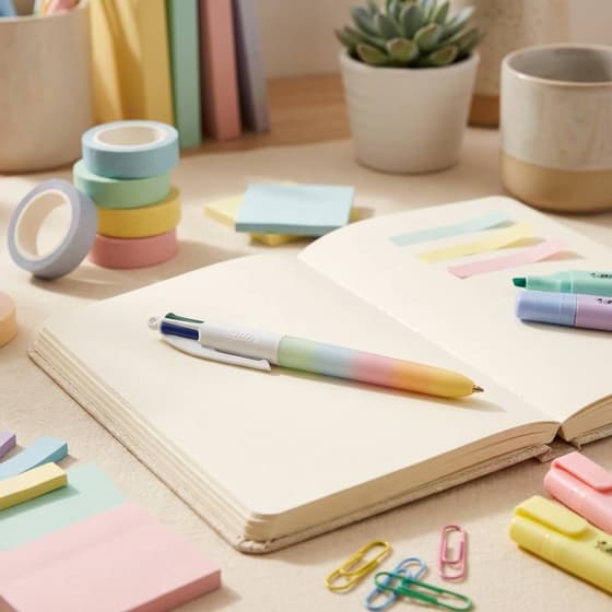 VA-Stylo bille BIC 4 Couleurs Soft Touch Pastel 2