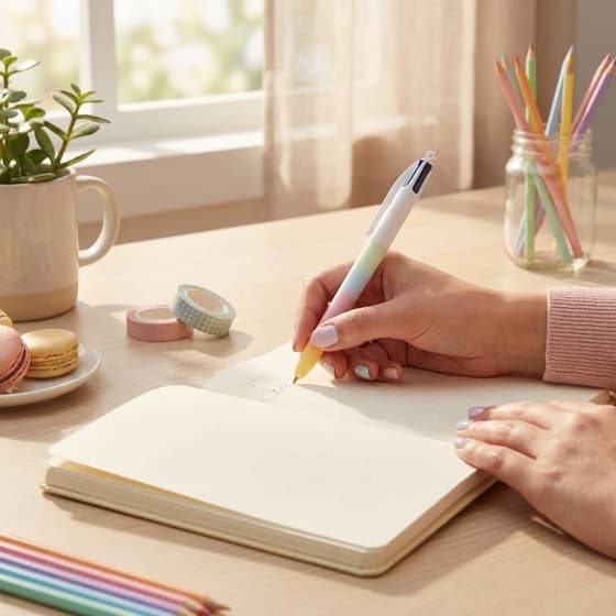 VA-Stylo bille BIC 4 Couleurs Soft Touch Pastel