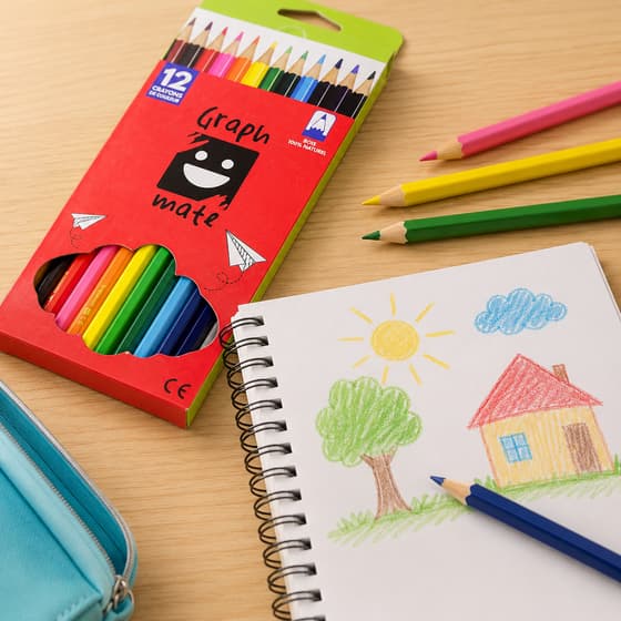12 Crayons de couleur GRAPHMATE Mines solides - mise en situation