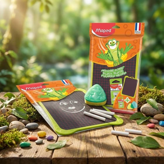 VA-Ardoise Maped graphite à craie avec éponge et craies
