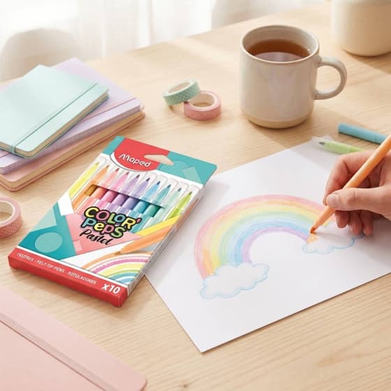 VA-10 Feutres MAPED Color'Peps Pastel pointe moyenne