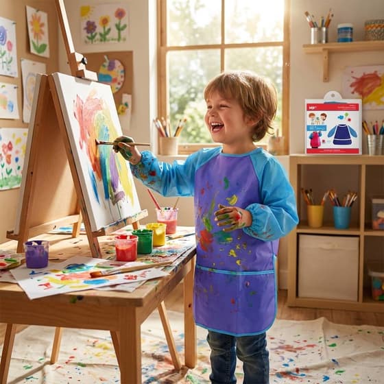 VA-Tablier enfant avec manches Taille M bleu