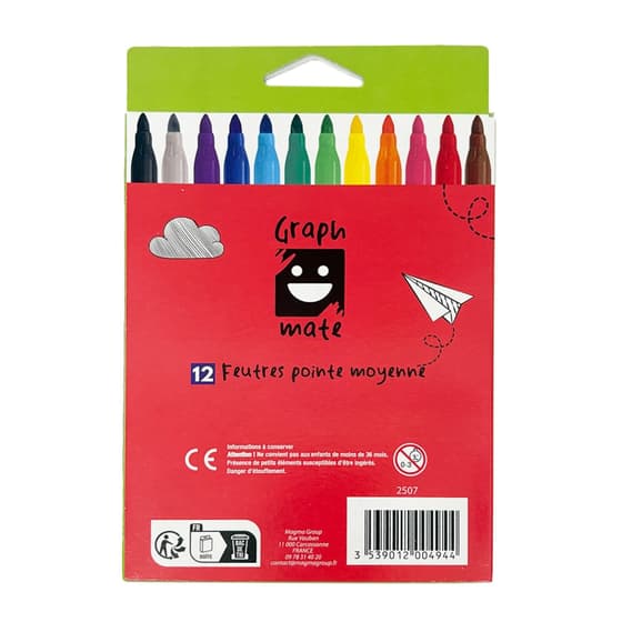 12 Feutres de coloriage GRAPHMATE pointe moyenne (2)