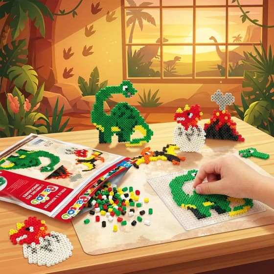 VA-Kit perles à repasser PERLOU motifs dinosaures