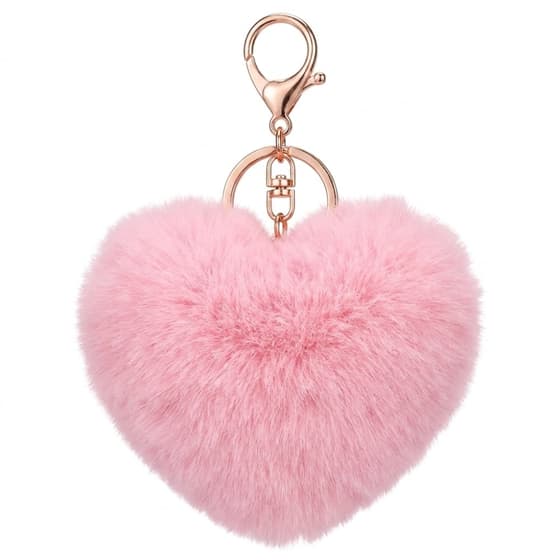 chaalbbma001rose25-porte-cles-cSur-pompon-fourrure-rose