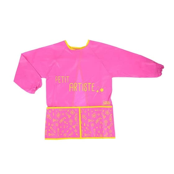 EC2099-Tablier-avec-manches-CEATEUR-DE-GENIE-de-3-à-8-ans-rose