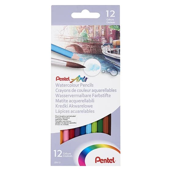 0595800-Boite-de-12-crayons-de-couleur-aquarellables-PENTEL