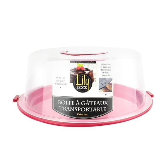 KP5288-Boîte-à-gâteaux-de-transport-LILY-COOK-en-plastique-rouge
