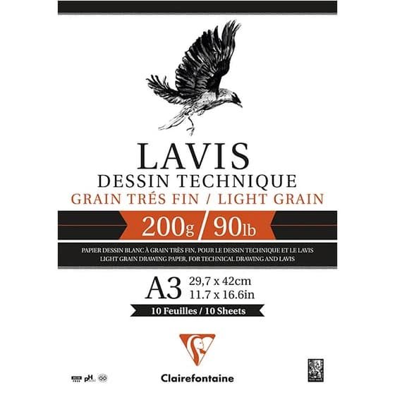96342C-Bloc-grain-fin-lavis-technique-CLAIREFONTAINE-A3-10-feuilles-200g