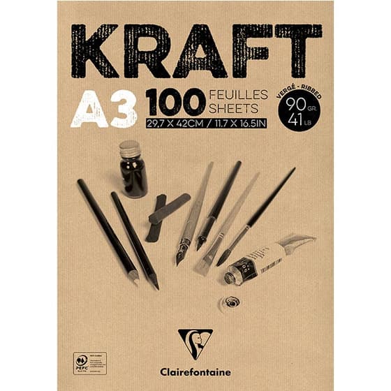 96546C-Bloc-papier-kraft-CLAIREFONTAINE-A3-100-feuilles-90g