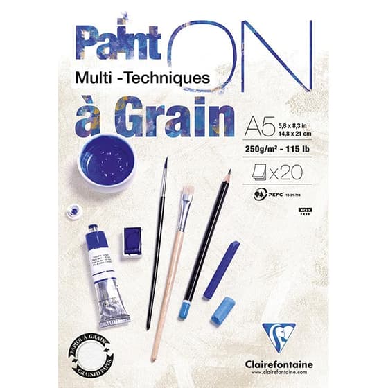975048C-Bloc-papier-à-grain-multitechnique-Paint-On-A5-20-feuilles-250g