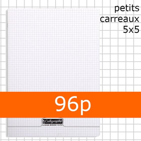Cahier-Polypro-CALLIGRAPHE-21x29,7-96p-5x5-90g