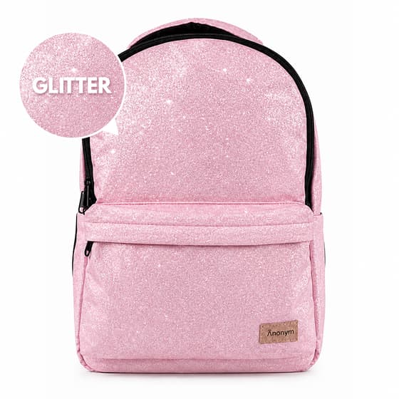 CATANO45PIG-Sac-à-dos-ANONYM-Rezist-Pink-Sparkle-2-compartiments-rose-garanti-30-ans
