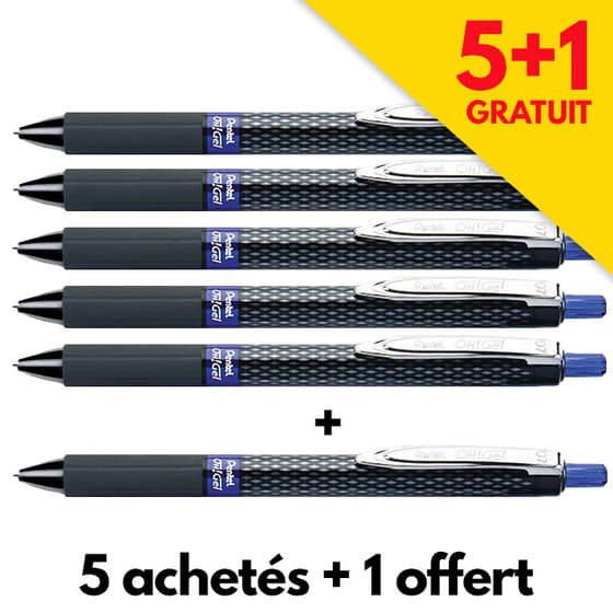 offre-speciale-5+1-gratuit-K4976stylo-roller-pentel-grip-gel-retractable