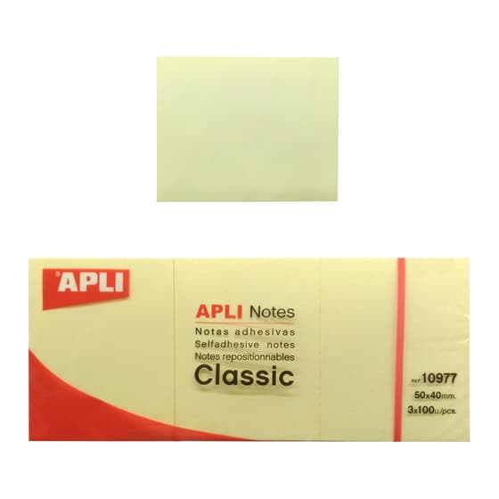 10977-lot-3 mini-blocs-100-notes-repositionnables-rectangles-jaunes