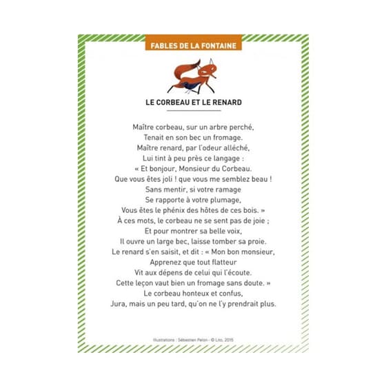 boite de 50 grands bon points vue 2 fables la fontaine