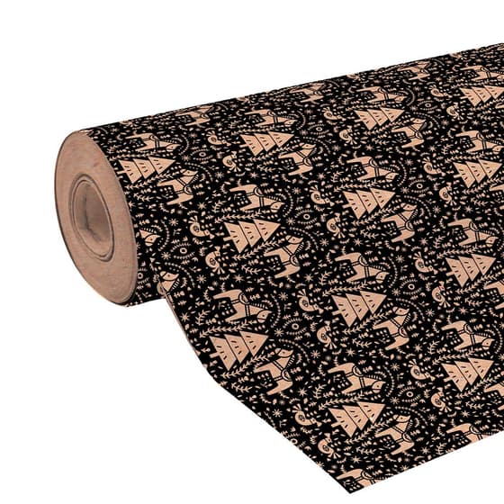 CLA223847C-gros-rouleau-papier-cadeau-50m-kraft-flora-noir-clairefontaine-zoom