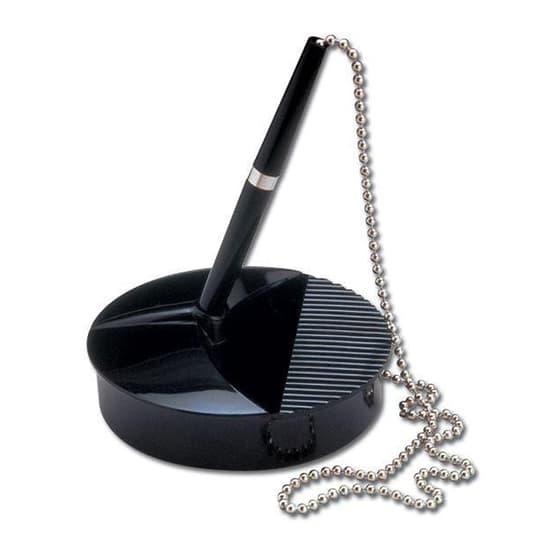 Stylo-bille-sur-socle-noir-